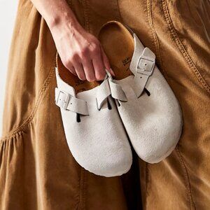 Birkenstock Boston Soft Footbed Clogs - Color Antique White